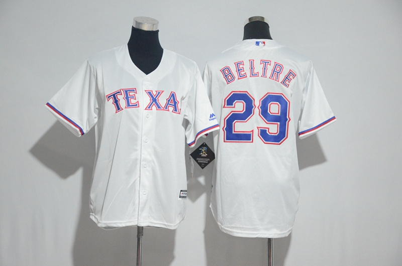 Youth 2017 MLB Texas Rangers #29 Beltre White Jerseys